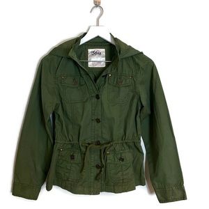 𝅺JUSTICE Jacket Army Green Hood Size 14